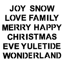 Inky Dink Stencil - Christmas Words (3x3 inch)